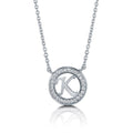 Initial Letter CZ Necklace in Sterling Silver, K