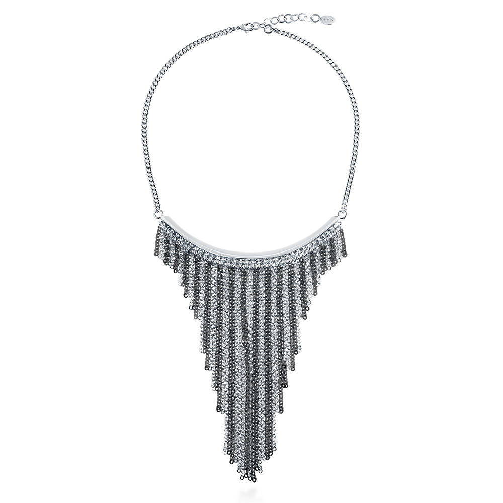 Fringe Statement Necklace in 2-Tone, 1 of 5