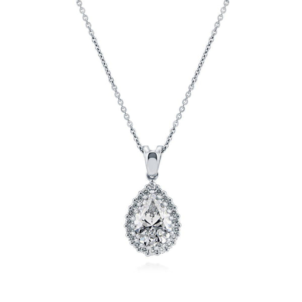 ☆Hei☆ sv925 pear cubic necklace HE24WINSG110XXFR Cubic Zirconia CZ Pear 925 Sterling Silver Stainless Steel