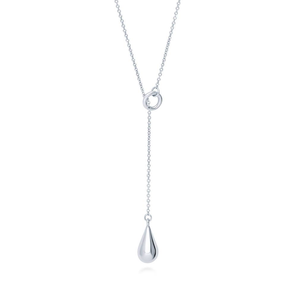 Teardrop Lariat Necklace in Sterling Silver, 1 of 5