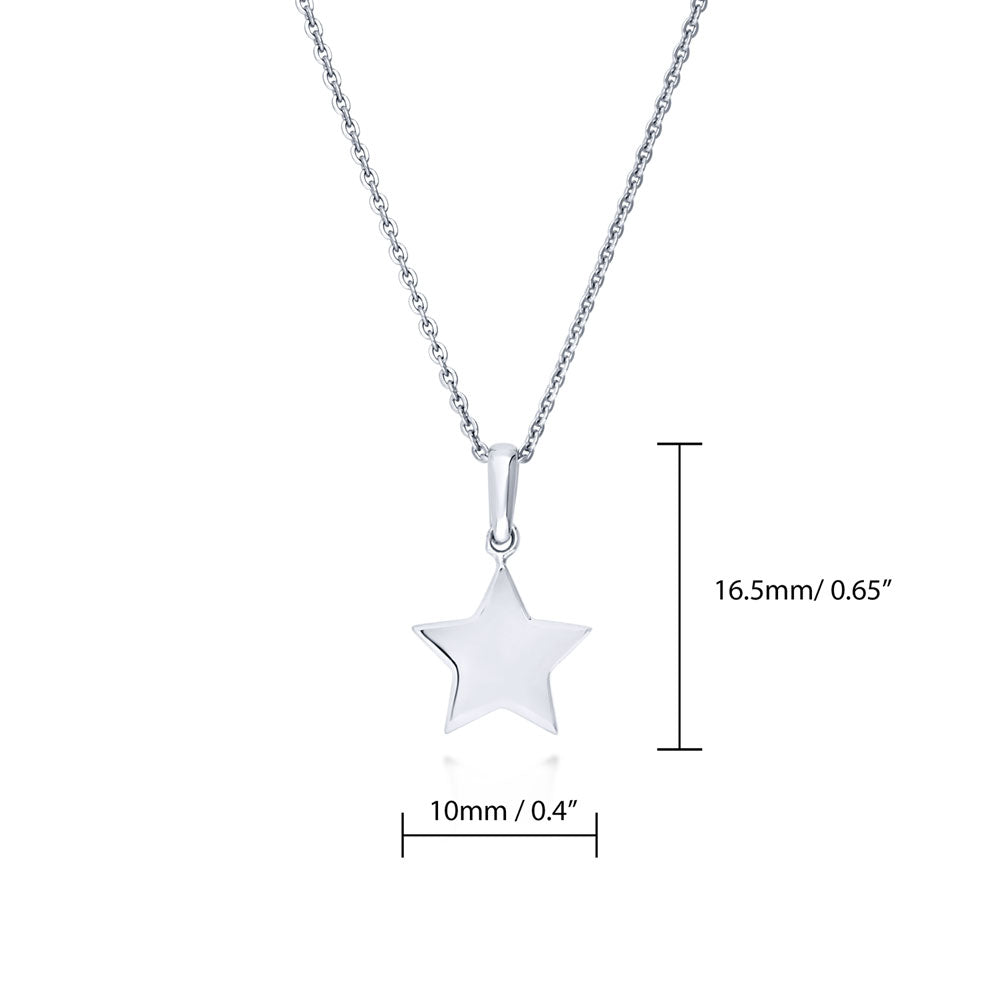 Angle view of Star Pendant Necklace in Sterling Silver, 5 of 7