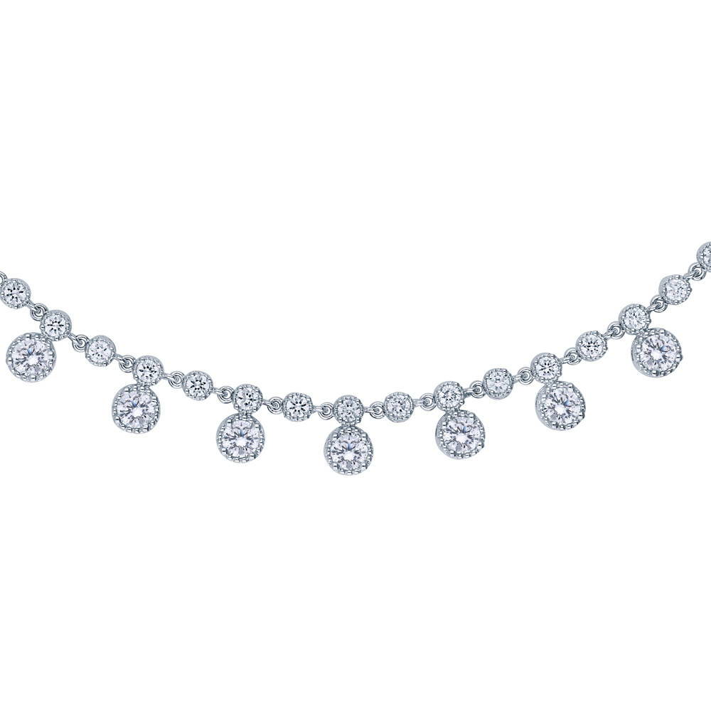 Front view of CZ Statement Necklace, 4 of 6