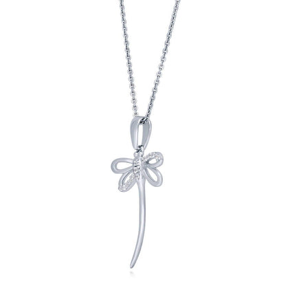 Dragonfly CZ Necklace in Sterling Silver
