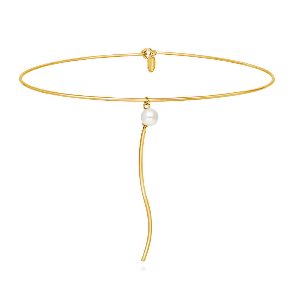 Imitation Pearl Choker in Gold-Tone