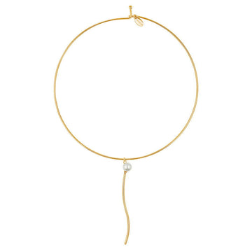 Imitation Pearl Choker in Gold-Tone