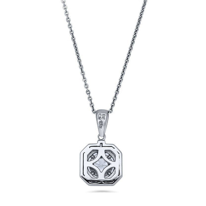 Art Deco CZ Necklace and Earrings in Sterling Silver