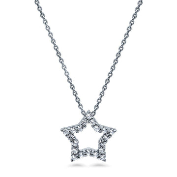 Star CZ Pendant Necklace in Sterling Silver