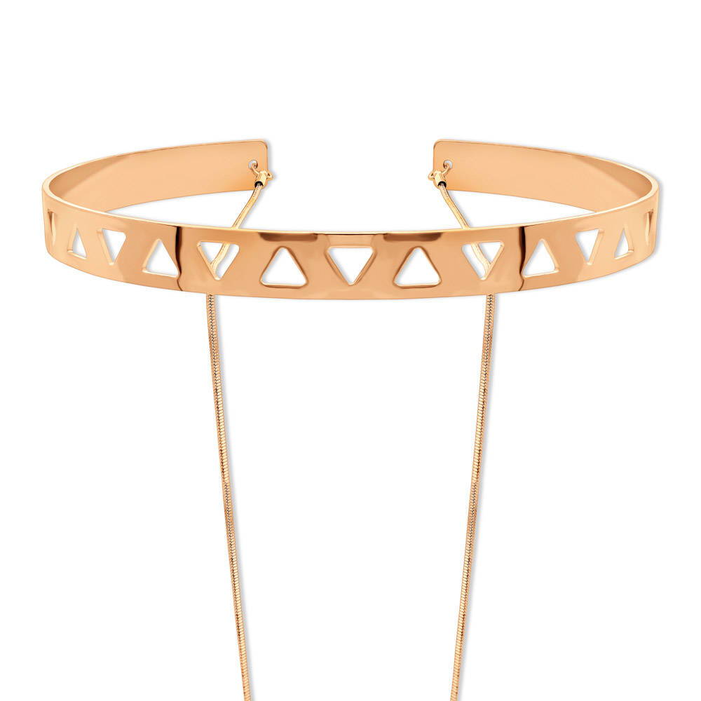 Front view of Layered Choker in Rose Gold-Tone, 3 of 5