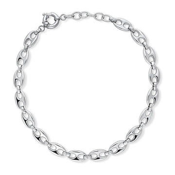 Statement Chain Necklace in Silver-Tone 12mm