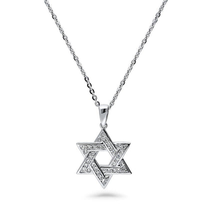Star of David CZ Necklace in Sterling Silver