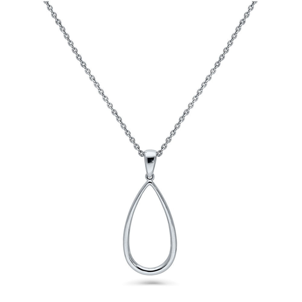 Teardrop Pendant Necklace in Sterling Silver, 1 of 9