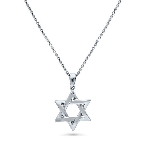 Sterling Silver Star of David Fashion Pendant Necklace #N1367-01