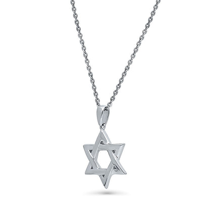 Star of David Necklace and Earrings in Sterling Silver