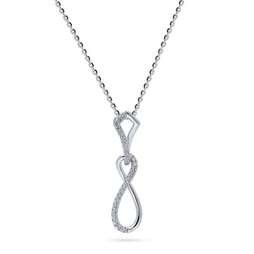 Infinity CZ Pendant Necklace in Sterling Silver