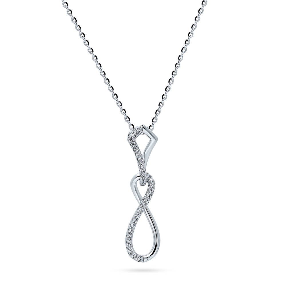 Infinity CZ Pendant Necklace in Sterling Silver
