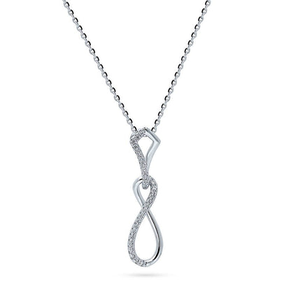 Infinity CZ Pendant Necklace in Sterling Silver