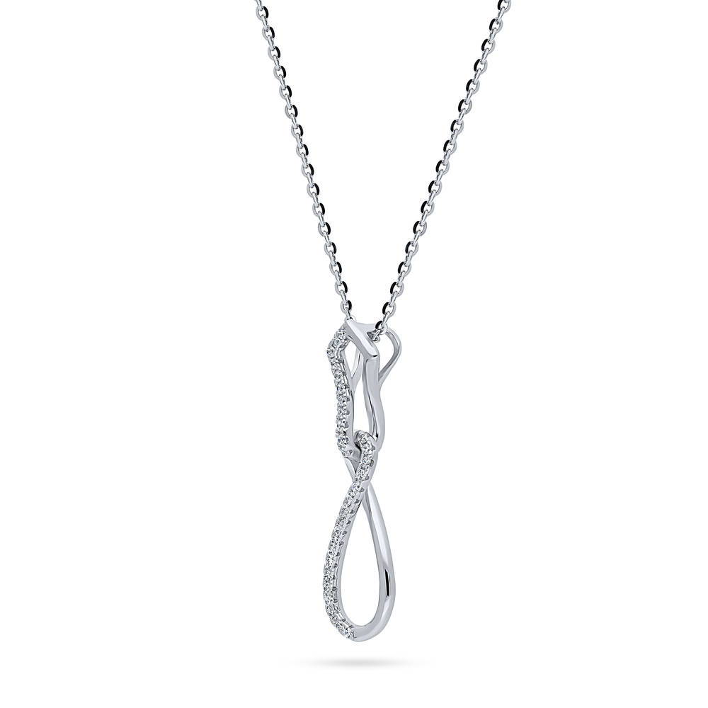 Infinity CZ Necklace and Earrings Set in Sterling Silver