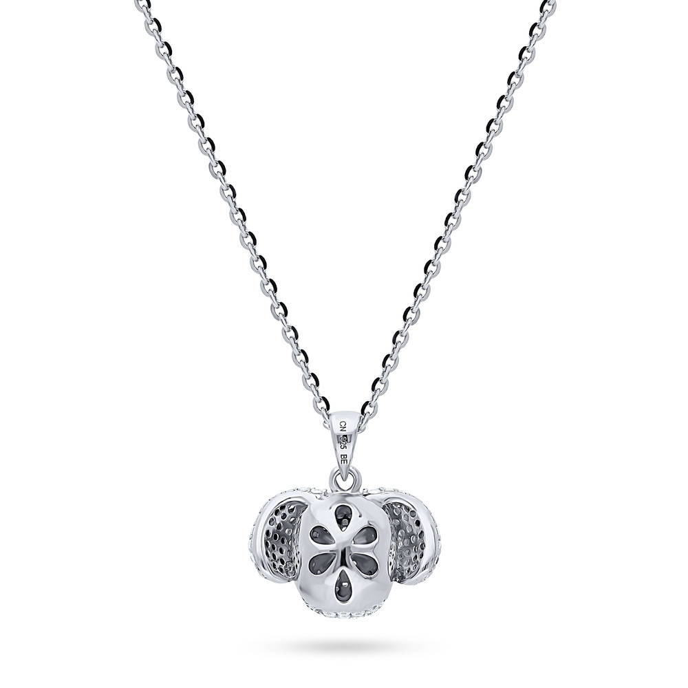 Puppy CZ Pendant Necklace in Sterling Silver