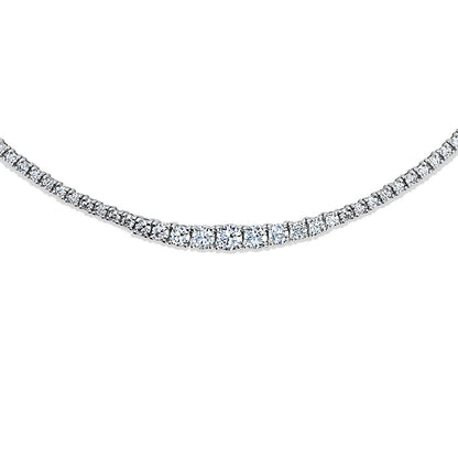 Graduated CZ Tennis Necklace in Sterling Silver
