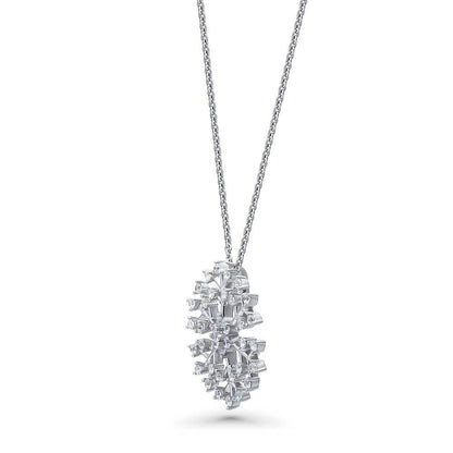 Snowflake CZ Necklace in Sterling Silver