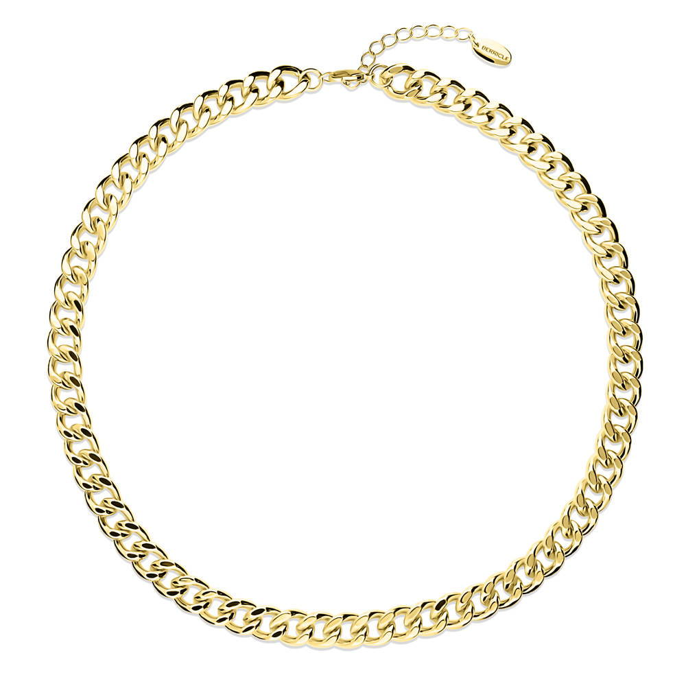 Statement Lightweight Chain Necklace in Gold-Tone 9mm, 1 of 6