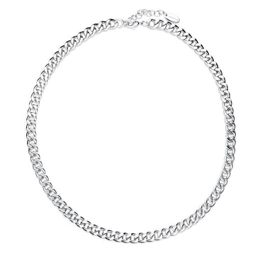 Statement Lightweight Chain Necklace in Silver-Tone 7mm