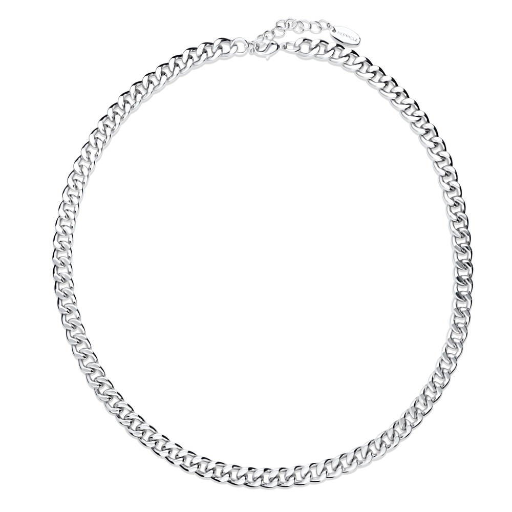 Statement Bracelet and Necklace Set in Silver-Tone, 2 Piece