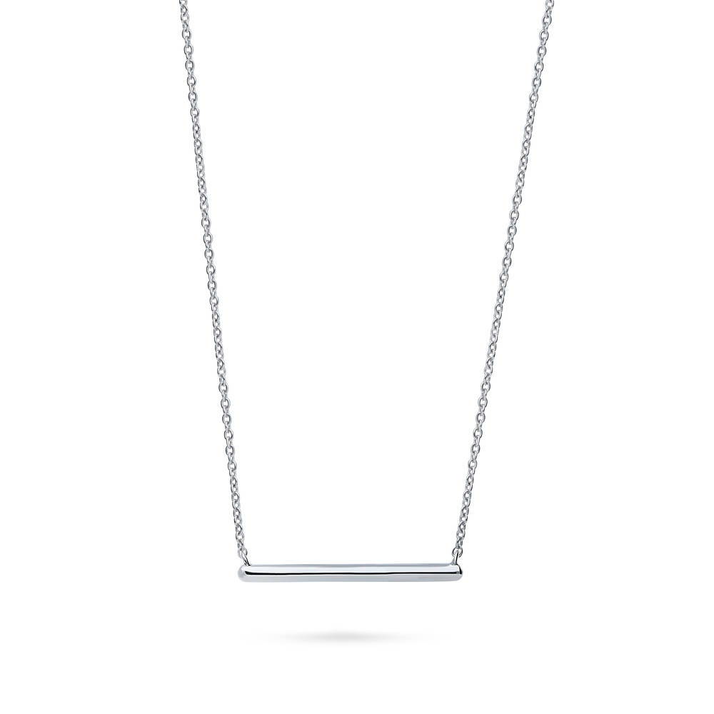 Bar Pendant Necklace in Sterling Silver