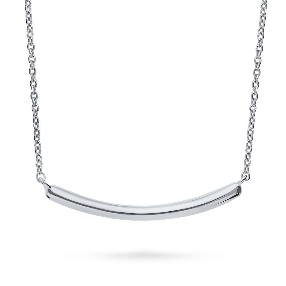 Bar Pendant Necklace in Sterling Silver