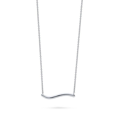 Wave Pendant Necklace in Sterling Silver
