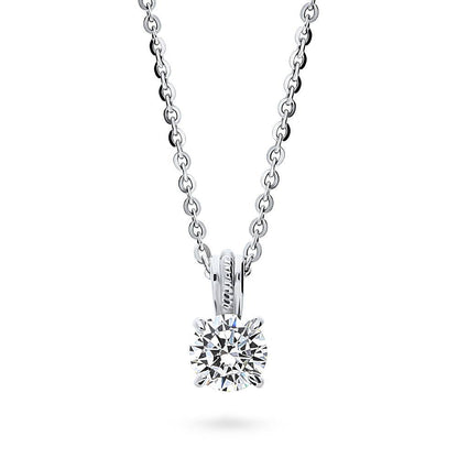Solitaire 0.8ct CZ Necklace in Sterling Silver