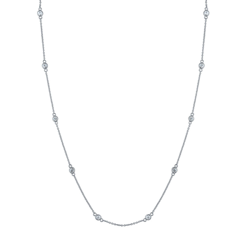 CZ by the Yard Station Necklace in Sterling Silver, 1 of 8