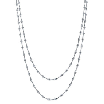 CZ by the Yard Station Necklace in Sterling Silver