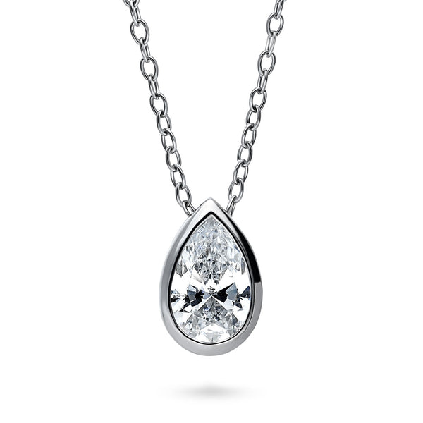 ☆Hei☆ sv925 pear cubic necklace HE24WINSG110XXFR Cubic Zirconia CZ Pear 925 Sterling Silver Stainless Steel