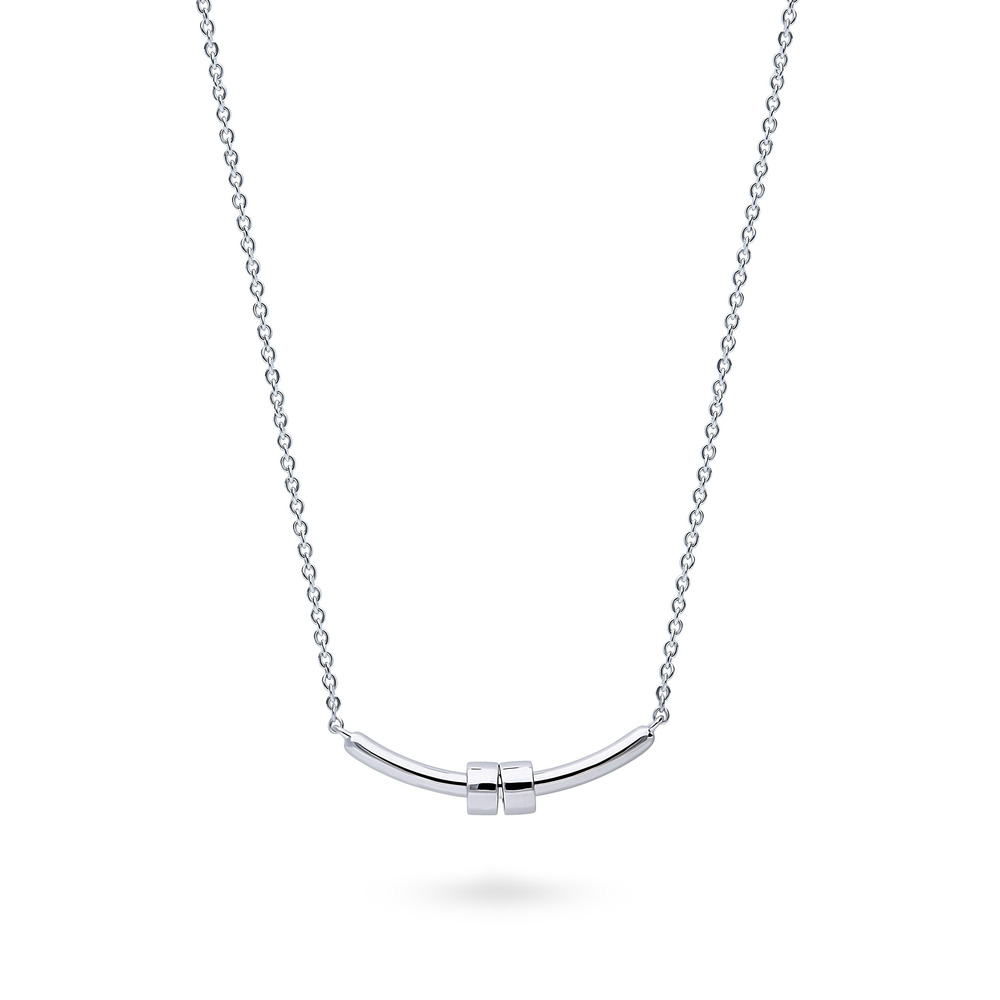 Bar Pendant Necklace in Sterling Silver, 1 of 6