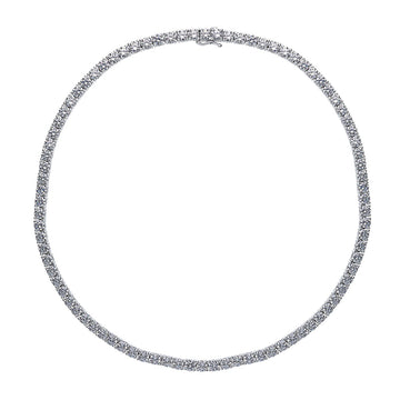 CZ Statement Tennis Necklace in Sterling Silver