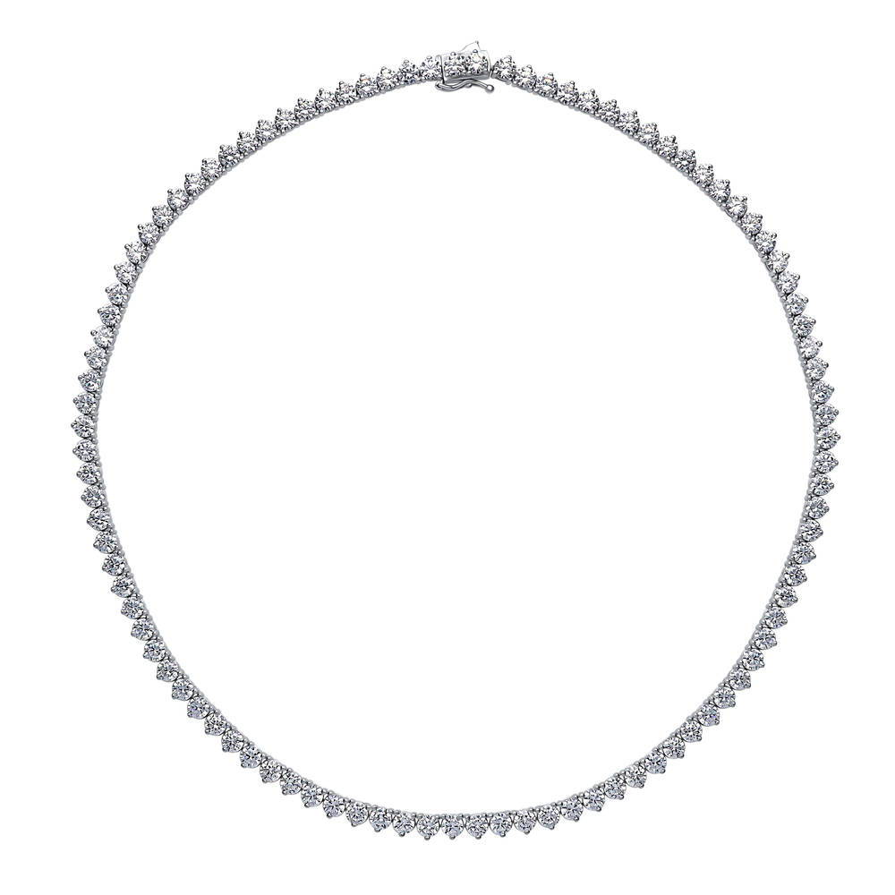 CZ Statement Tennis Necklace in Sterling Silver