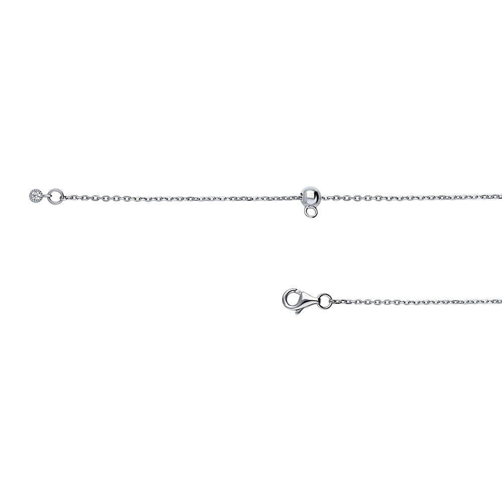 Angle view of Bar CZ Pendant Necklace in Sterling Silver, 4 of 8