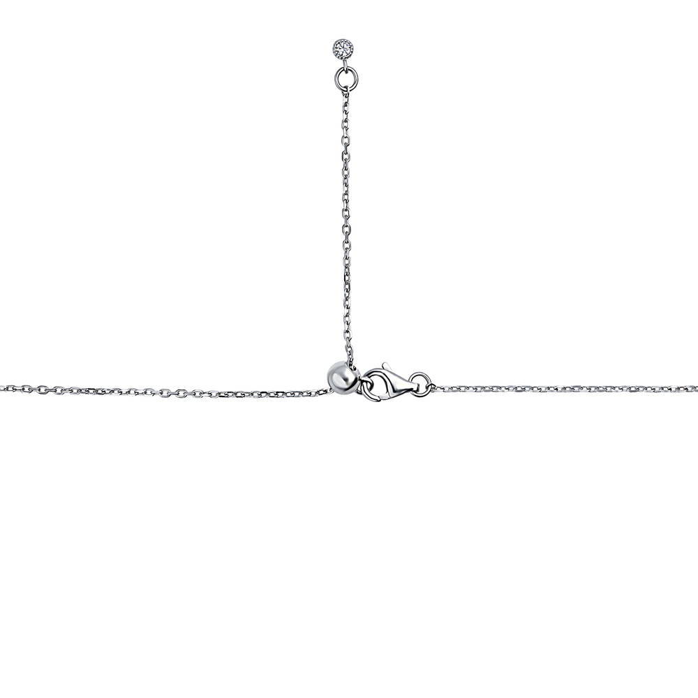 Side view of Bar CZ Pendant Necklace in Sterling Silver, 6 of 8