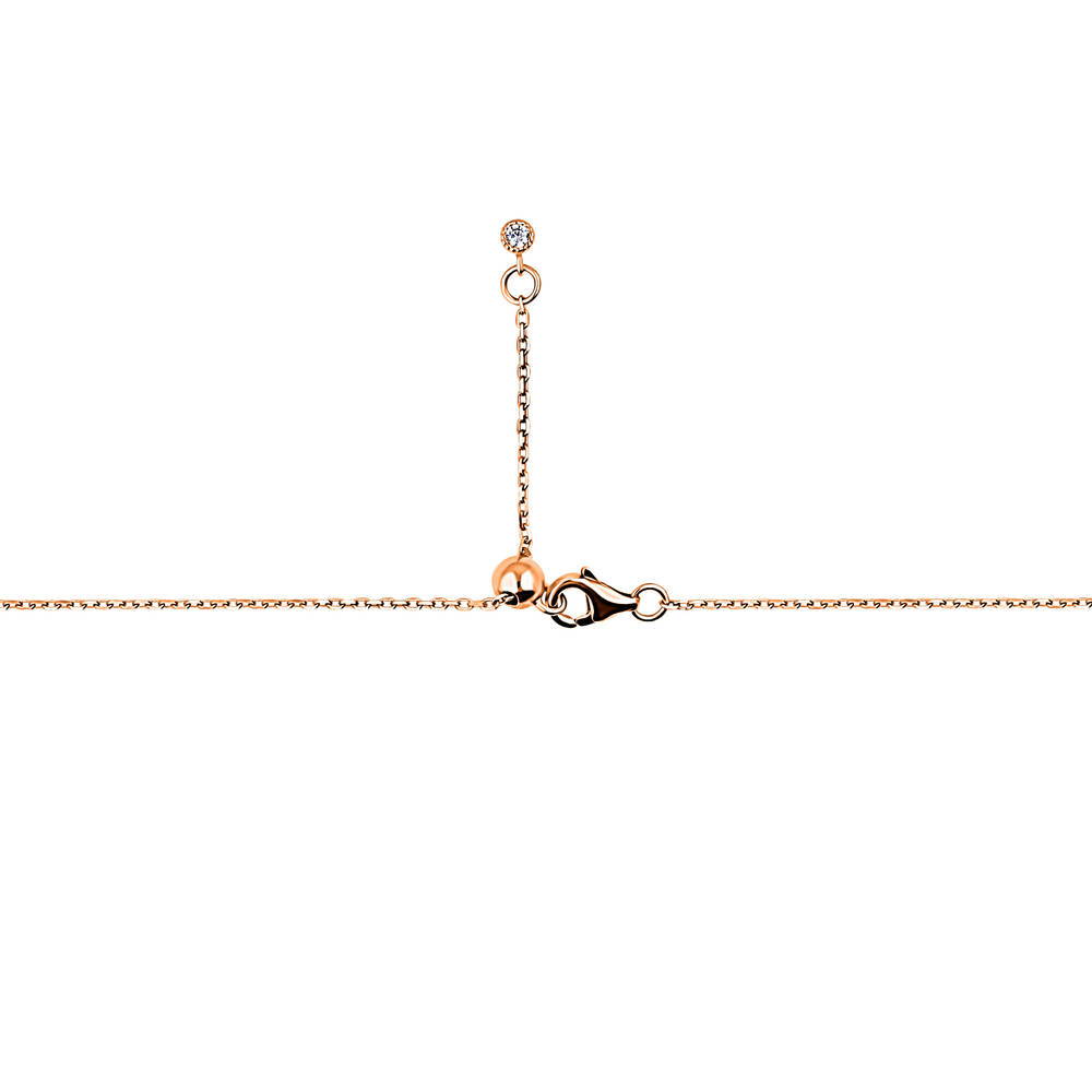 Alternate view of Bar CZ Pendant Necklace in Rose Gold Flashed Sterling Silver, 5 of 8