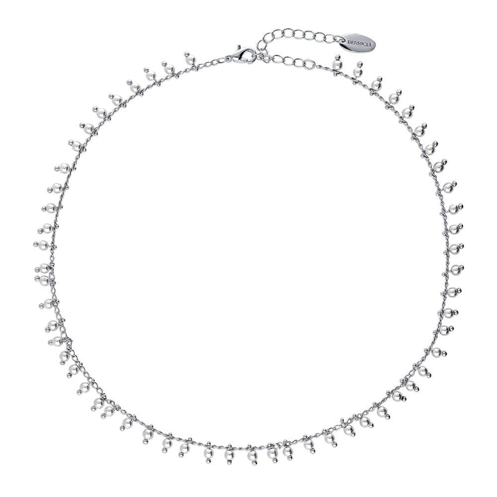 Paperclip Imitation Pearl Chain Necklace in Silver-Tone, 2 Piece, 8 of 15