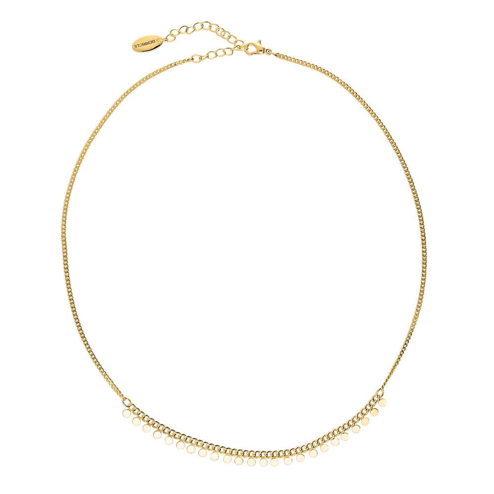 Paperclip Disc Chain Necklace in Yellow Gold-Flashed, 2 Piece