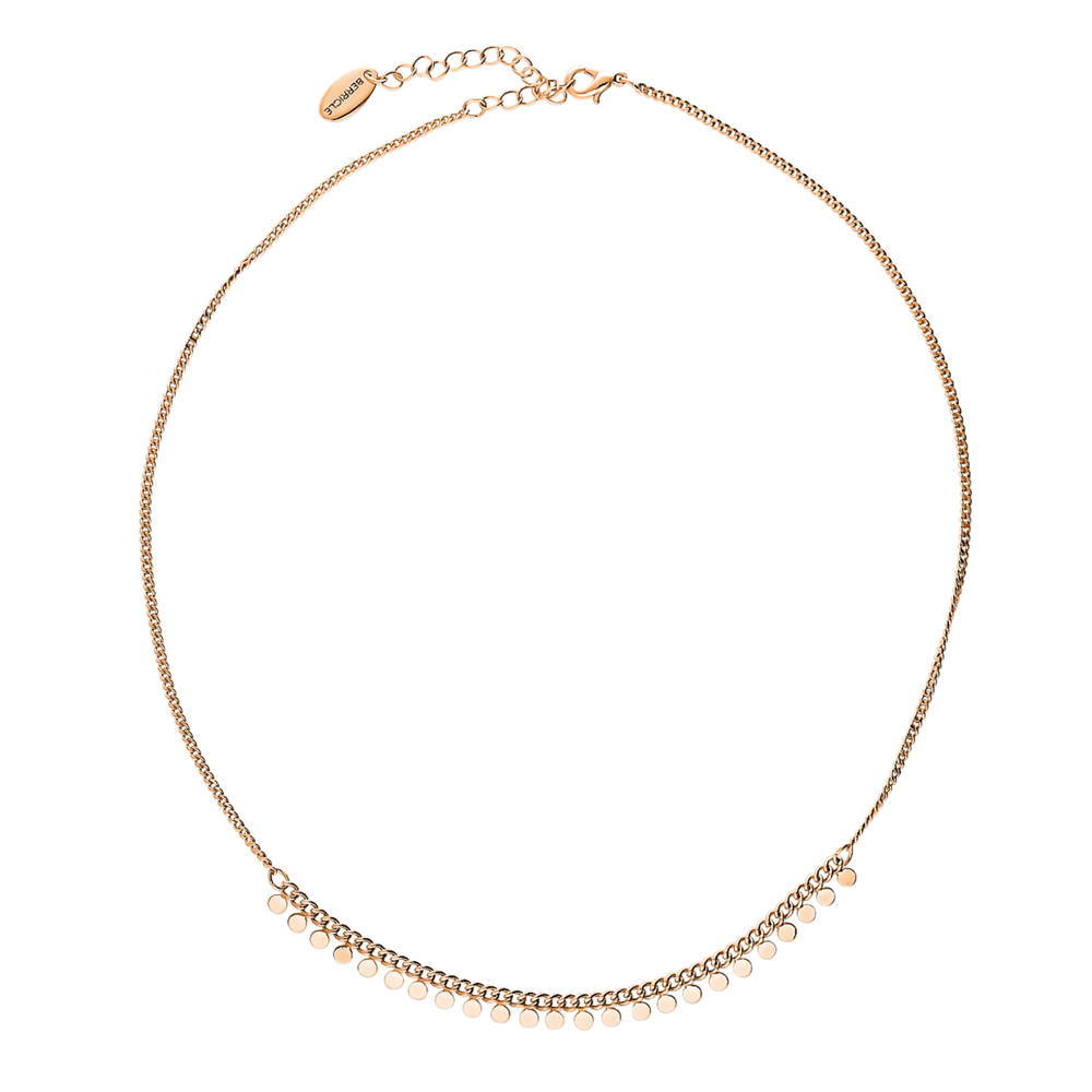 Paperclip Disc Chain Necklace in Rose Gold Flashed Base Metal, 2 Piece, 8 of 14