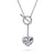 Heart Open Circle CZ Toggle Lariat Necklace