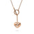 Heart Open Circle CZ Toggle Lariat Necklace