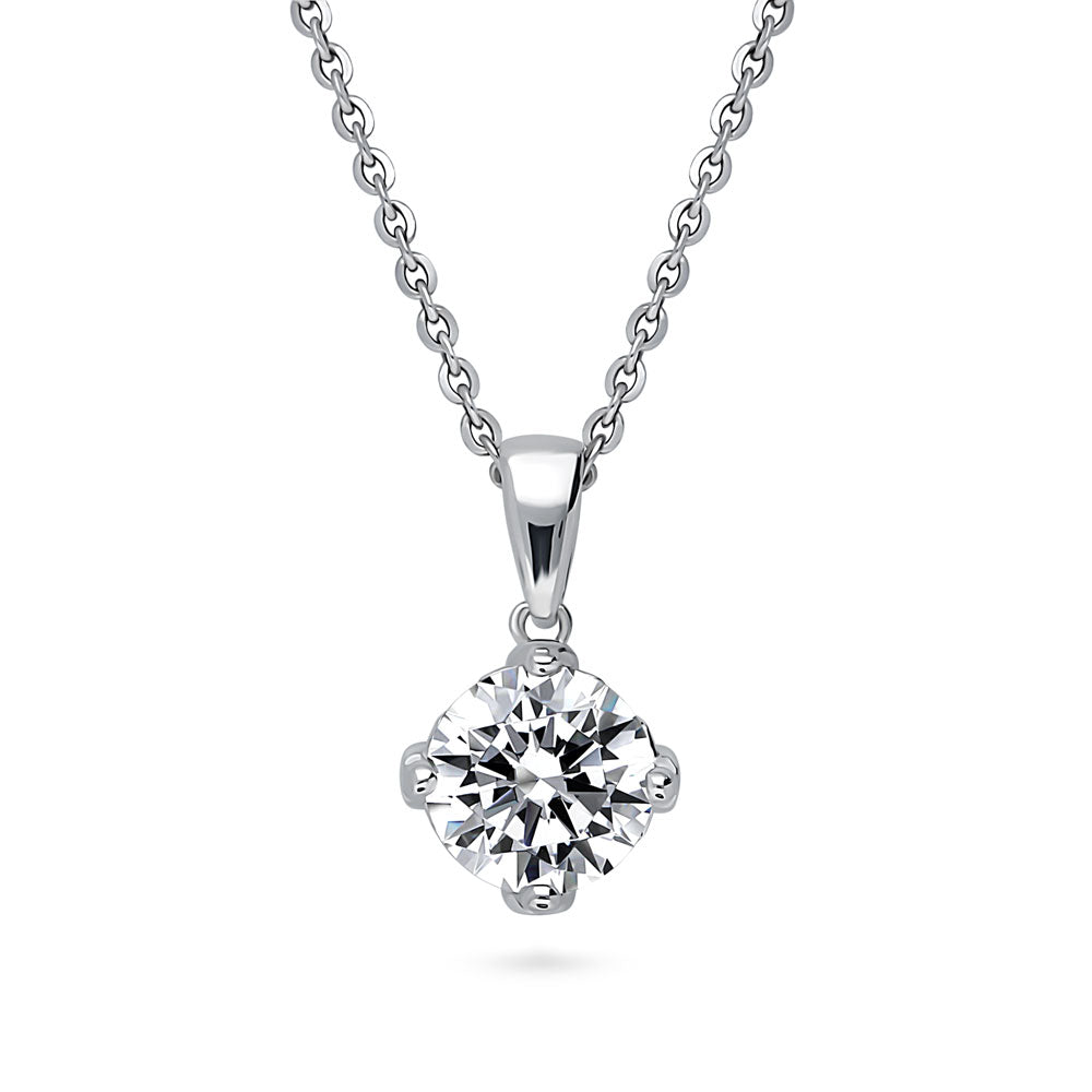 Solitaire CZ Necklace and Earrings in Sterling Silver, 5 of 13