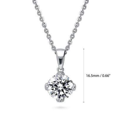 Solitaire 2ct/4ct CZ Set in Sterling Silver