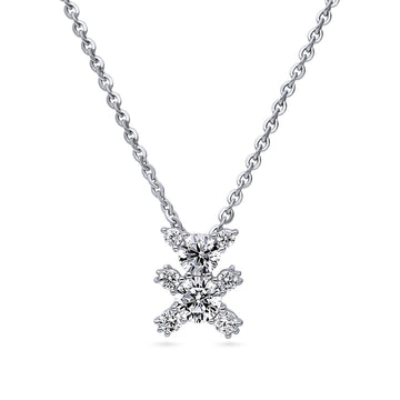 Bear CZ Pendant Necklace in Sterling Silver