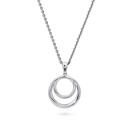 Open Circle Necklace and Earrings in Sterling Silver