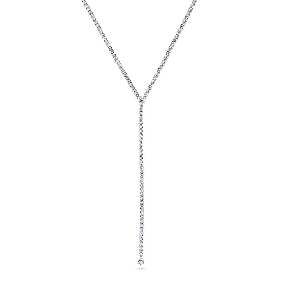 CZ Lariat Necklace in Sterling Silver, 1 of 10